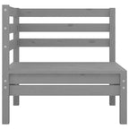 Conjunto de muebles de jardín 3 piezas madera maciza pino gris