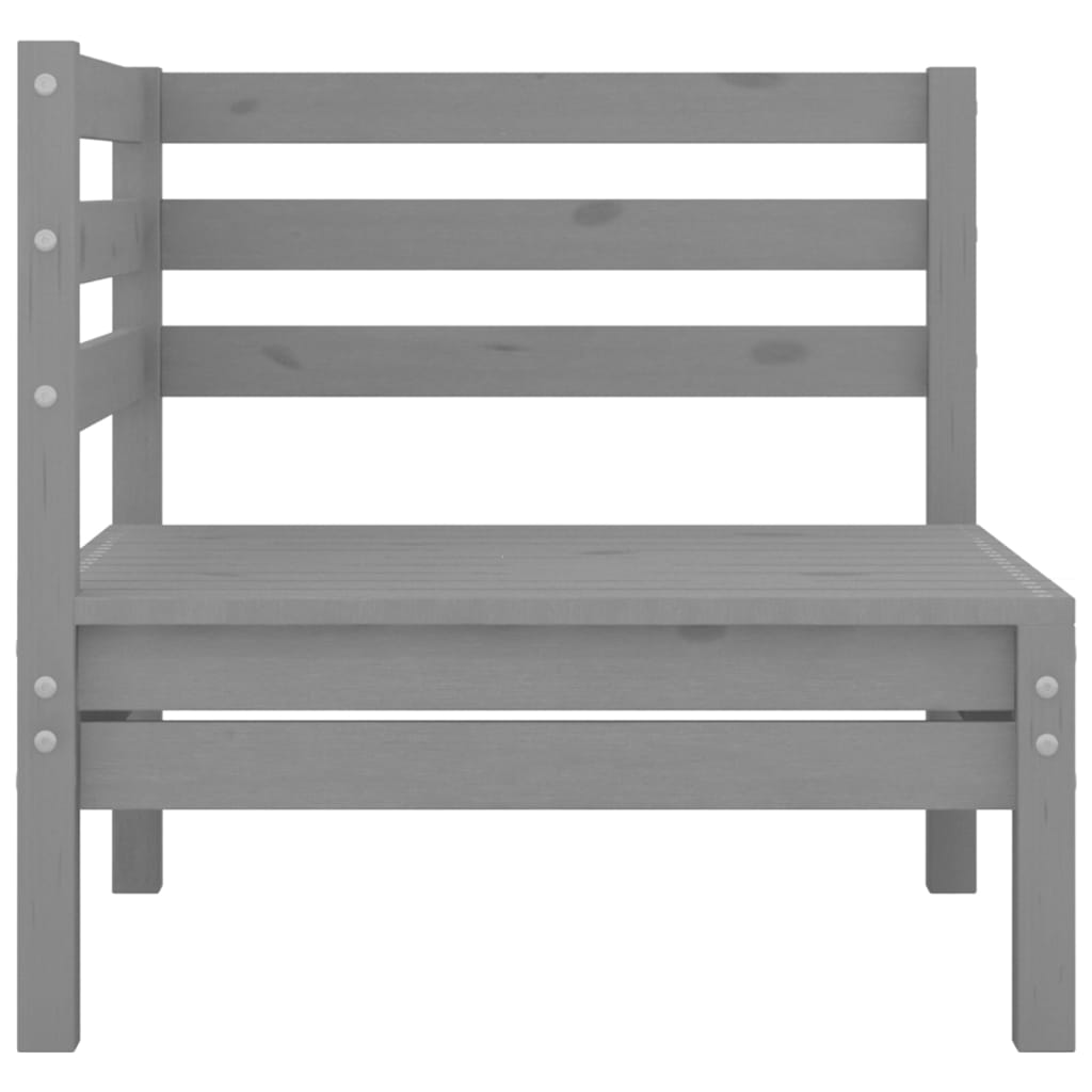 Conjunto de muebles de jardín 3 piezas madera maciza pino gris