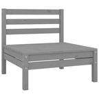 Conjunto de muebles de jardín 3 piezas madera maciza pino gris