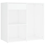 Tocador con LED y armario madera contrachapada blanco