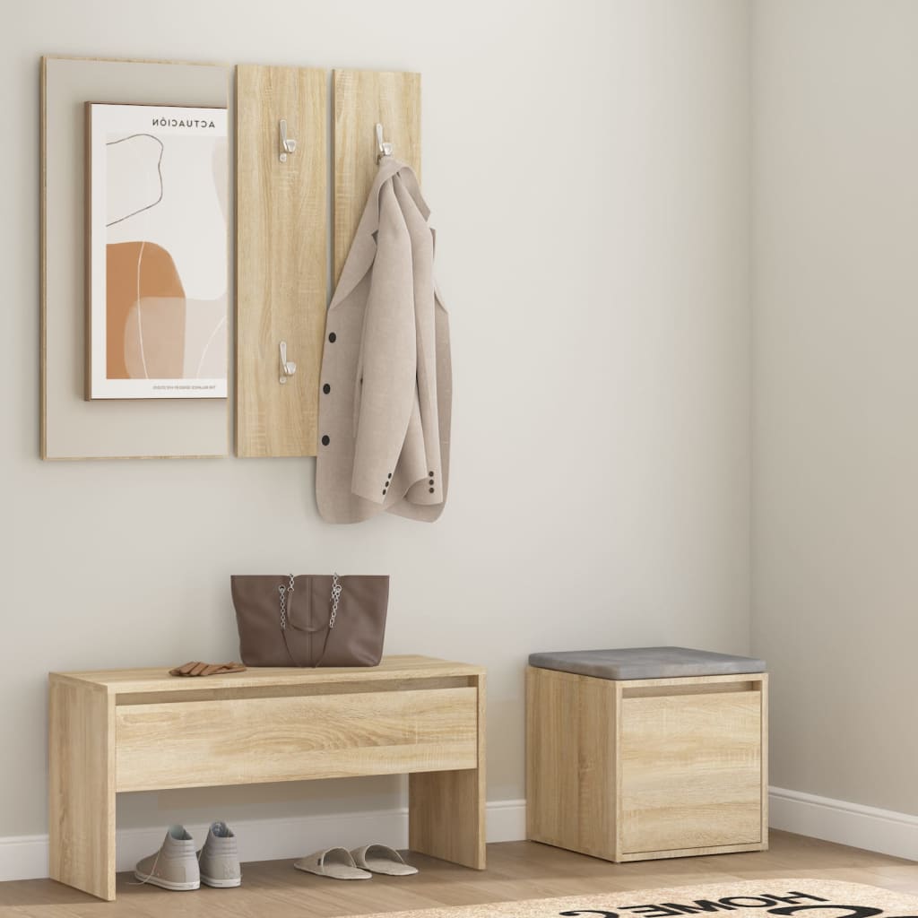 Set de muebles de recibidor madera contrachapada blanco brillo