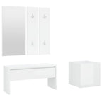 Set de muebles de recibidor madera contrachapada blanco brillo
