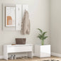 High-gloss white plywood hallway furniture set