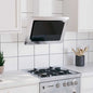 Stainless steel and silver tempered glass extractor hood 60 cm
