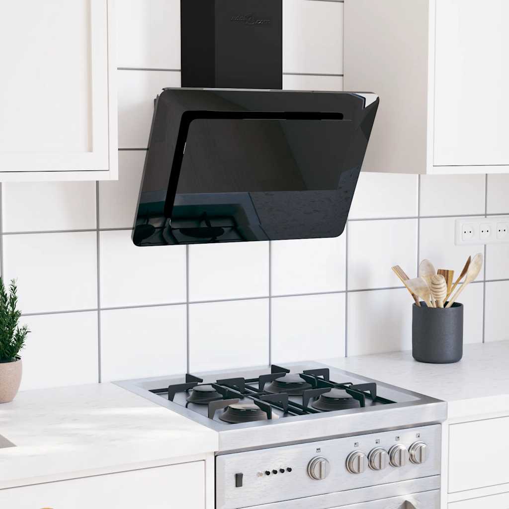 Stainless steel and silver tempered glass extractor hood 60 cm