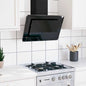 Stainless steel and silver tempered glass extractor hood 60 cm