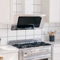 Stainless steel and silver tempered glass extractor hood 60 cm