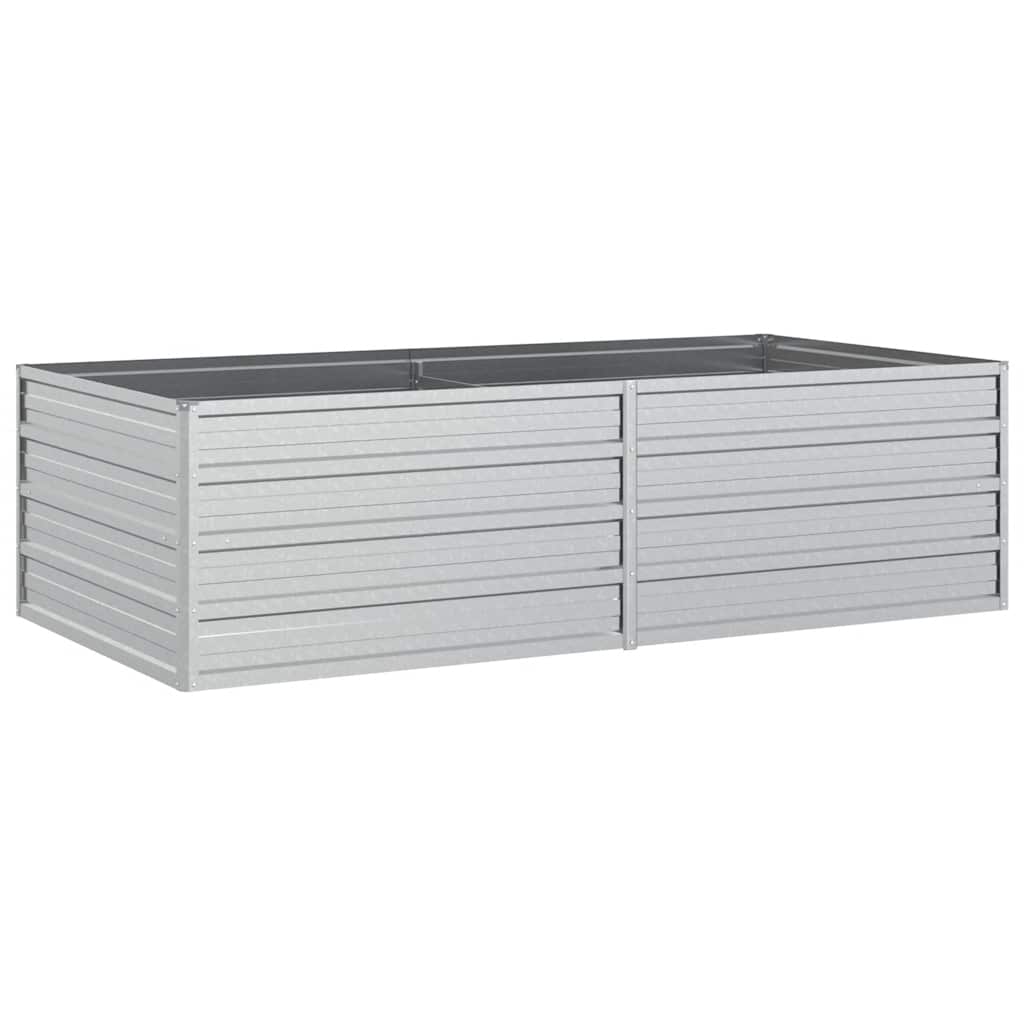 Arriate de acero galvanizado plateado 160x80x45 cm
