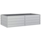 Arriate de acero galvanizado plateado 160x80x45 cm