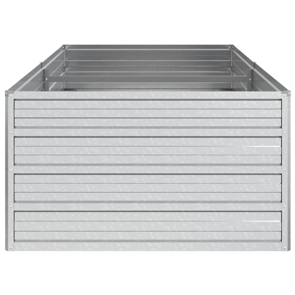 Arriate de acero galvanizado plateado 160x80x45 cm