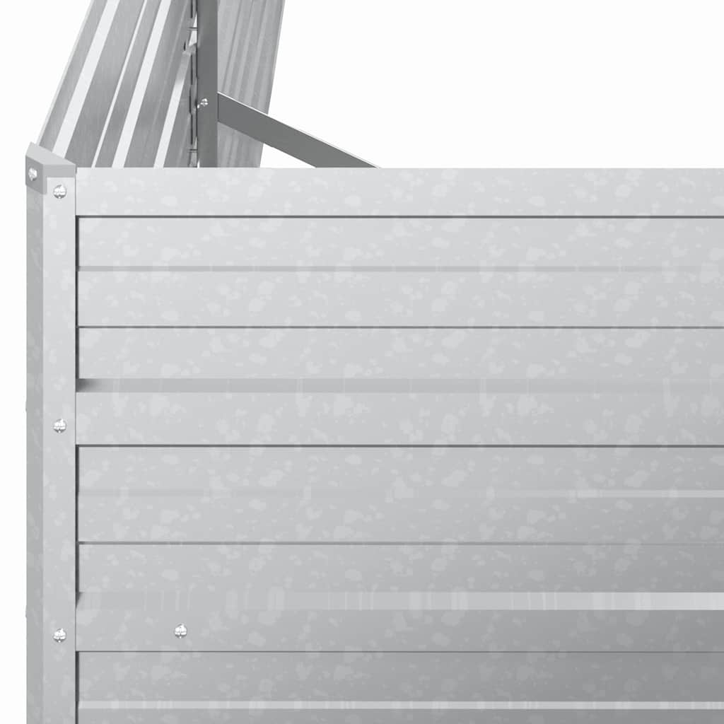 Arriate de acero galvanizado plateado 160x80x45 cm