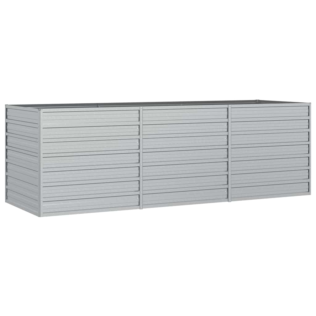 Arriate de acero galvanizado plateado 240x80x77 cm
