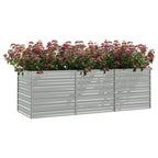 Arriate de acero galvanizado plateado 240x80x77 cm