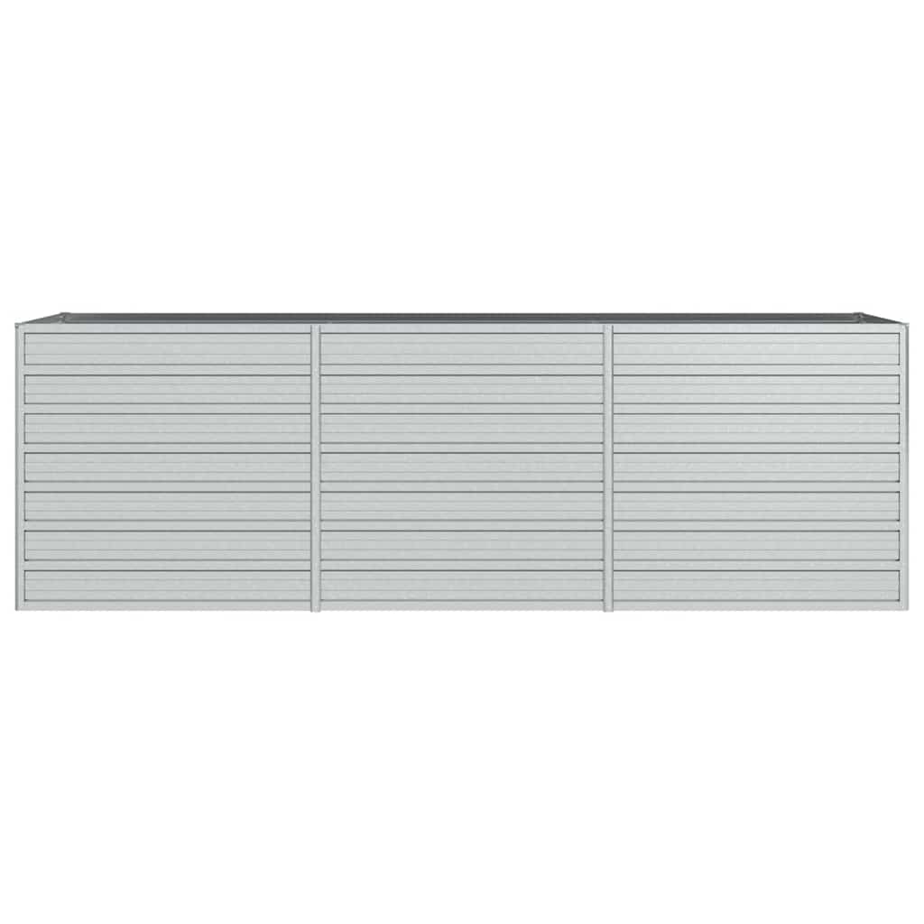 Arriate de acero galvanizado plateado 240x80x77 cm