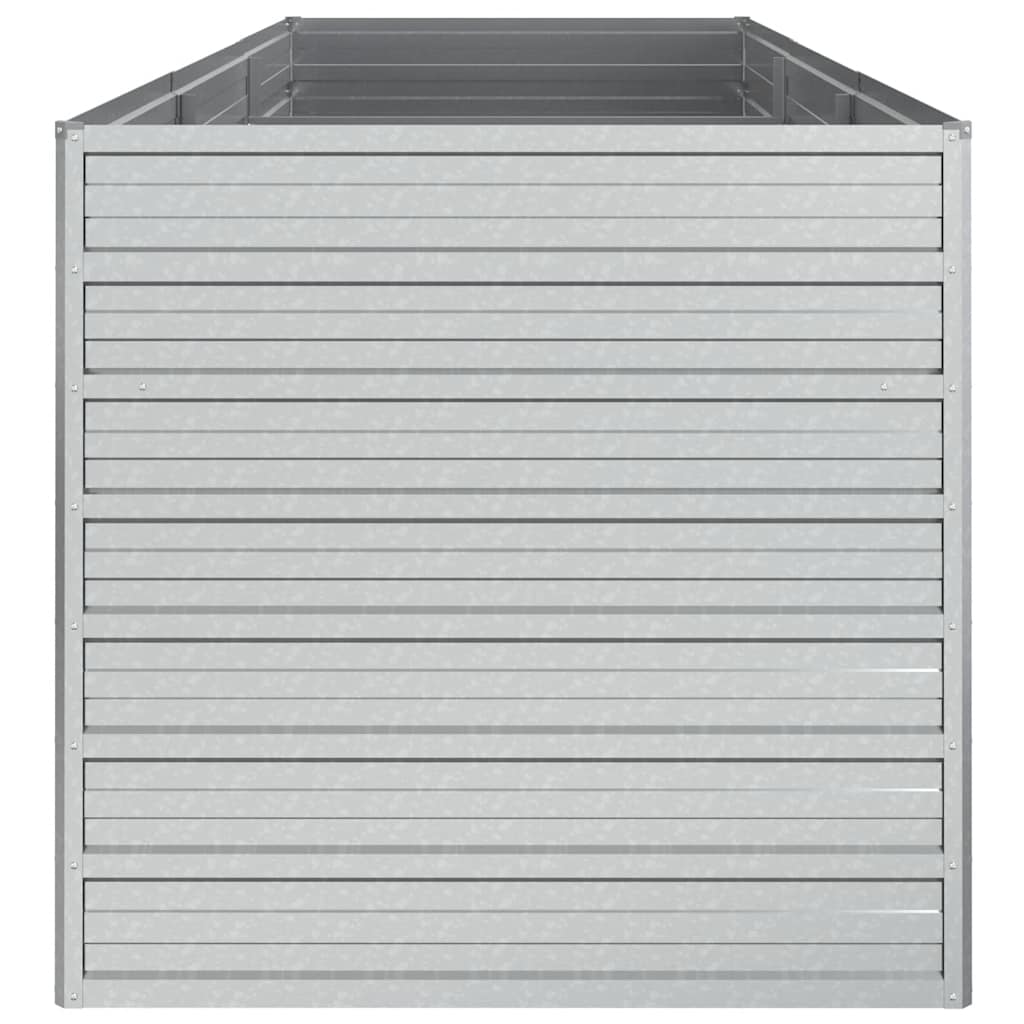 Arriate de acero galvanizado plateado 240x80x77 cm