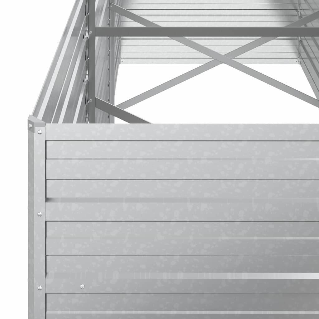 Arriate de acero galvanizado plateado 240x80x77 cm