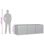 Arriate de acero galvanizado plateado 240x80x77 cm