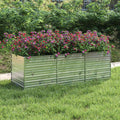 Arriate de acero galvanizado plateado 240x80x77 cm