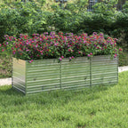 Arriate de acero galvanizado plateado 240x80x77 cm