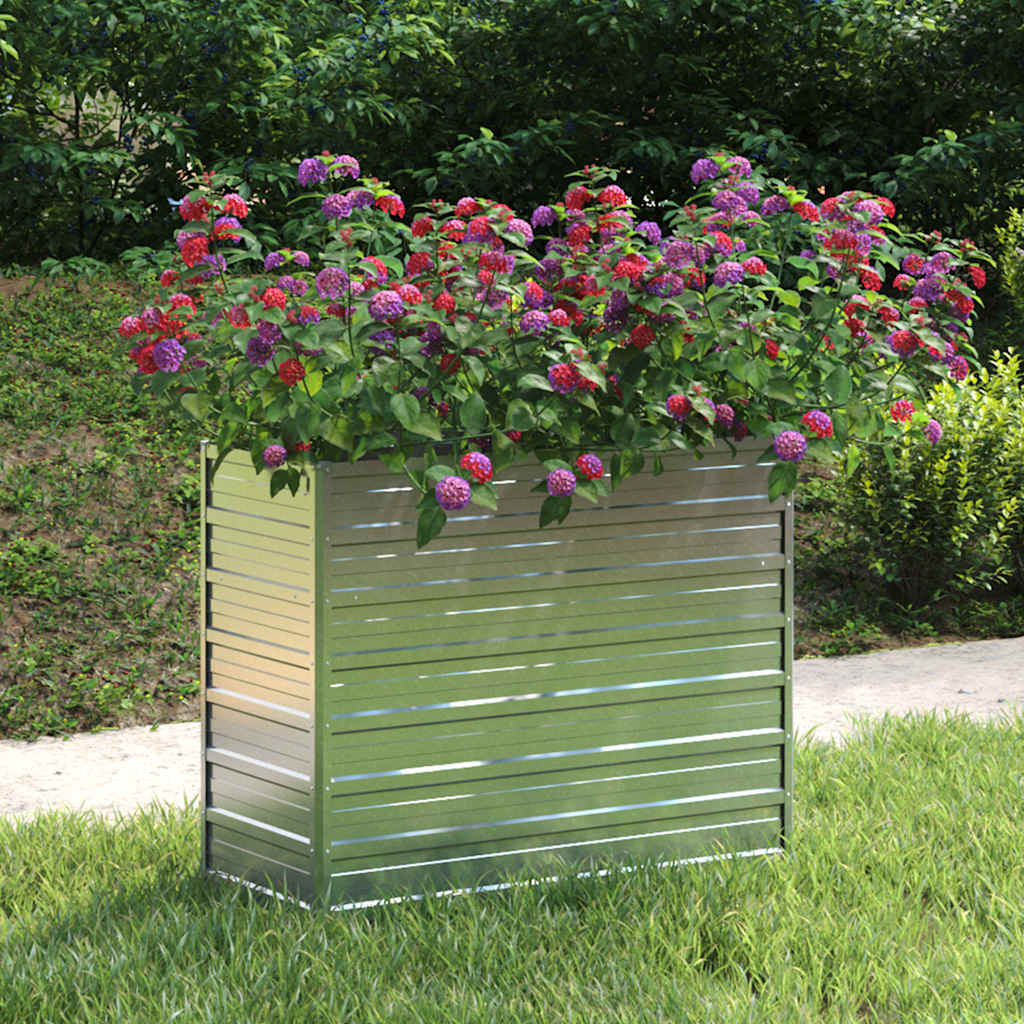 Arriate con invernadero plateado 100x100x85 cm