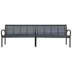 Banco de jardín doble acero y WPC negro 251 cm