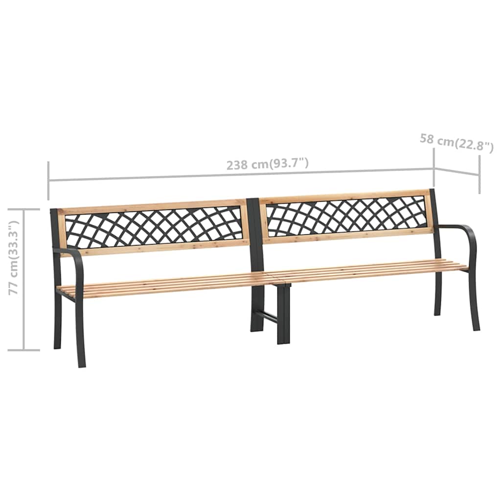 Banco de jardín doble madera de abeto chino 238 cm