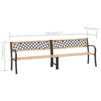 Banco de jardín doble madera de abeto chino 238 cm