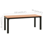 Set de comedor de jardín 3 pzas acero y WPC marrón y negro