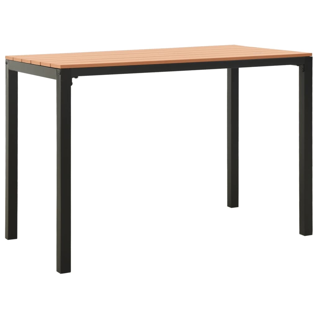 Set de comedor de jardín 3 pzas acero y WPC marrón y negro
