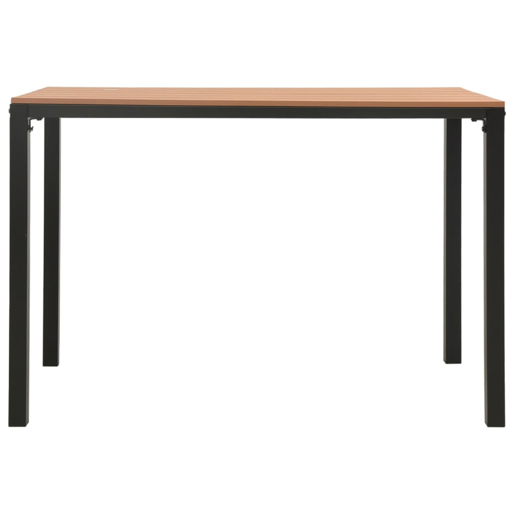 Set de comedor de jardín 3 pzas acero y WPC marrón y negro