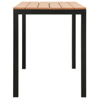 Set de comedor de jardín 3 pzas acero y WPC marrón y negro