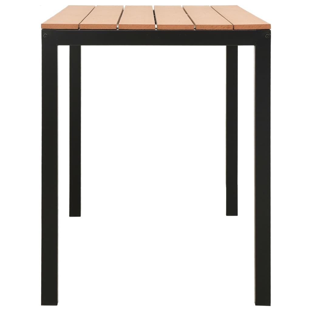 Set de comedor de jardín 3 pzas acero y WPC marrón y negro