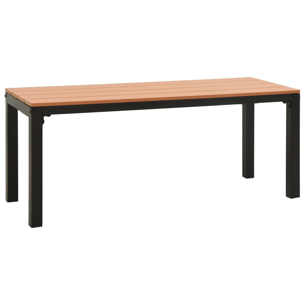 Set de comedor de jardín 3 pzas acero y WPC marrón y negro