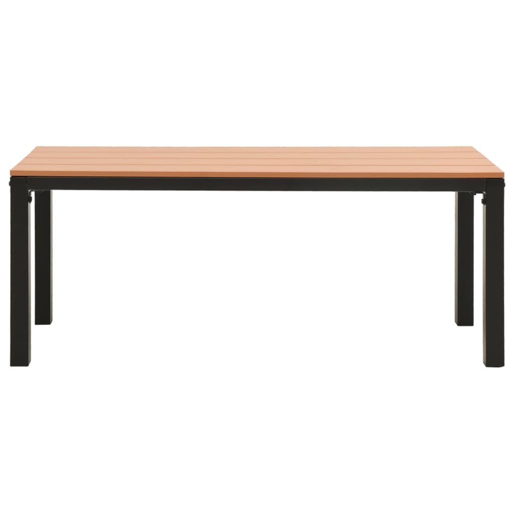 Set de comedor de jardín 3 pzas acero y WPC marrón y negro