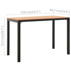 Set de comedor de jardín 3 pzas acero y WPC marrón y negro