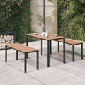 Set de comedor de jardín 3 pzas acero y WPC marrón y negro