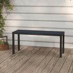 Banco de jardín acero y WPC marrón y negro 110 cm