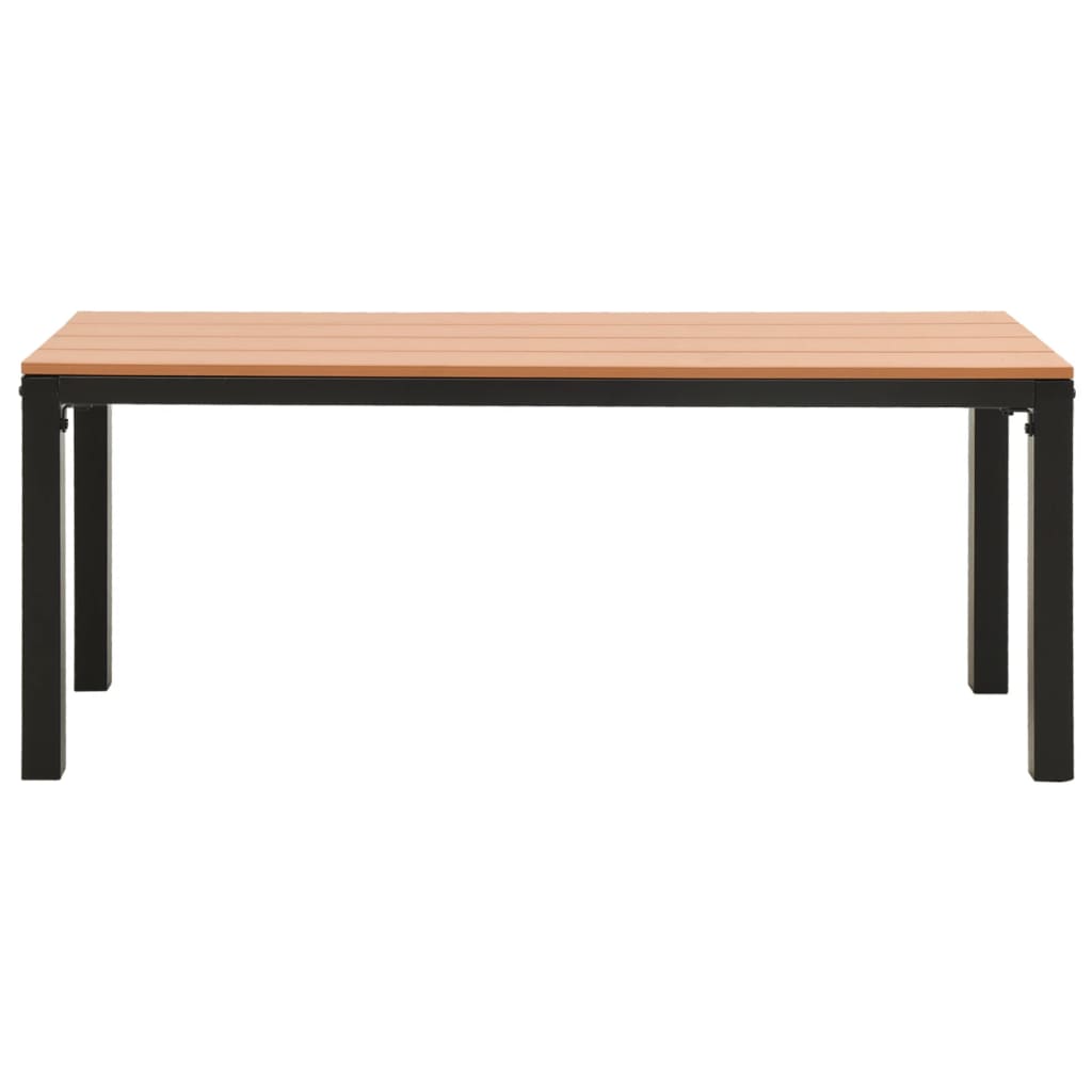 Banco de jardín acero y WPC marrón y negro 110 cm