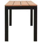 Banco de jardín acero y WPC marrón y negro 110 cm