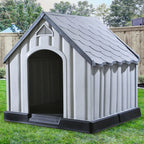 Caseta para perros gris 92x87x91 cm plástico