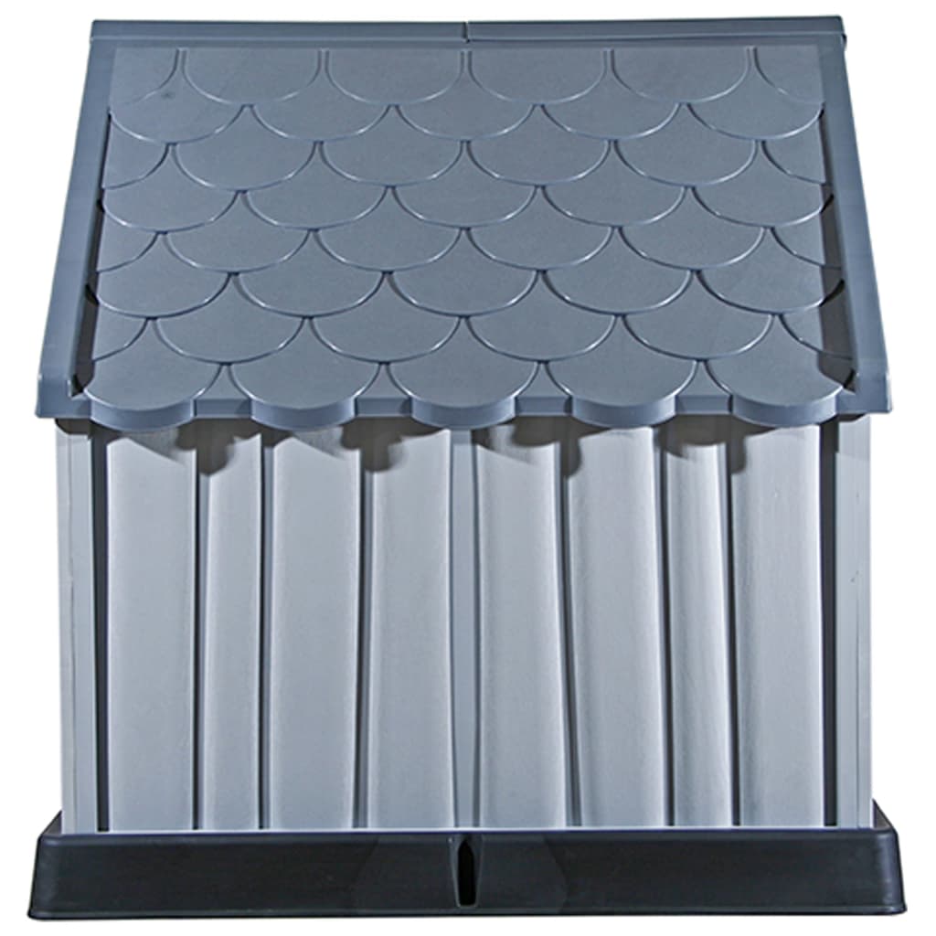 Caseta para perros gris 92x87x91 cm plástico