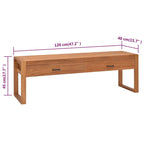 Mueble de TV madera maciza de teca 120x40x45 cm