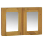 Mueble con espejo madera maciza de teca 30x10x40 cm