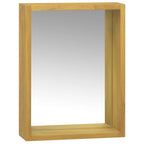 Mueble con espejo madera maciza de teca 30x10x40 cm