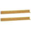 Estantes de pared 2 unidades madera maciza de teca 110x10x10 cm