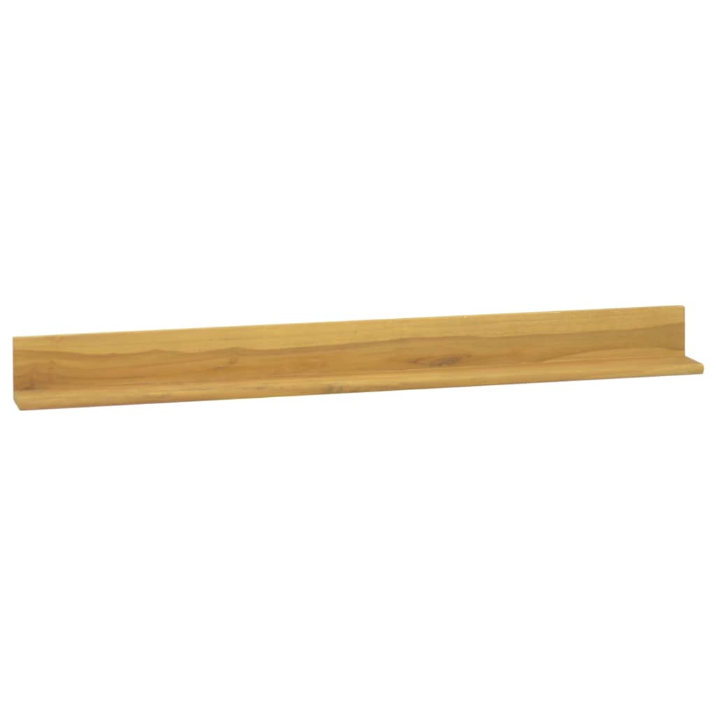 Estantes de pared 2 unidades madera maciza de teca 110x10x10 cm