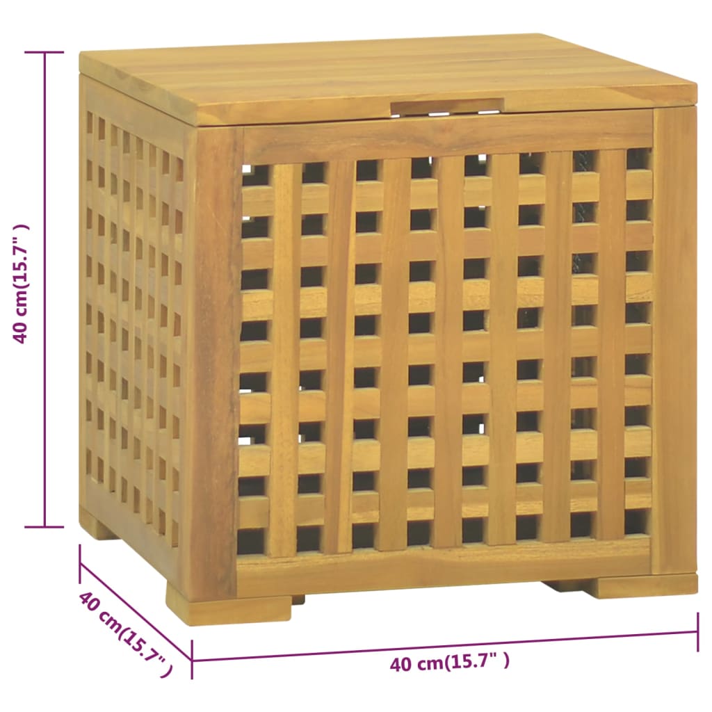 Caja de cuerdas madera maciza de teca 40x40x40 cm
