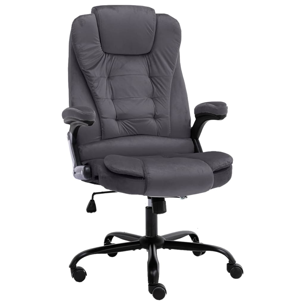 Silla de oficina de cuero sintético gris antracita