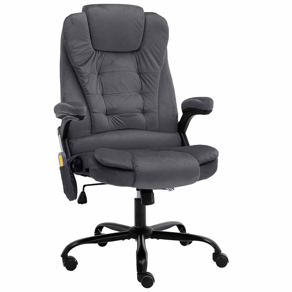 Silla de oficina de masaje cuero sintético gris