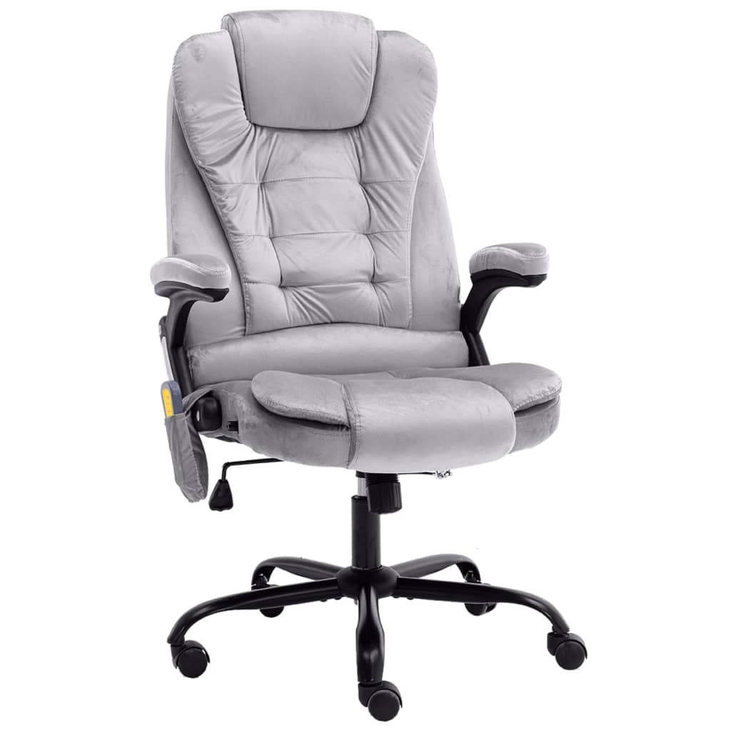 Silla de oficina de masaje cuero sintético gris